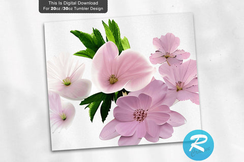 Watercolor Floral 20 oz / 30 oz Tumbler PNG Sublimation Regulrcrative 