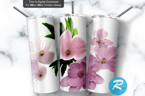 Watercolor Floral 20 oz / 30 oz Tumbler PNG Sublimation Regulrcrative 