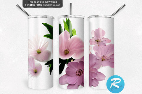 Watercolor Floral 20 oz / 30 oz Tumbler PNG Sublimation Regulrcrative 