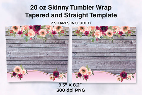 Watercolor Floral 20 oz Tumbler Wrap Sublimation Design Sublimation Sublimatiz Designs 