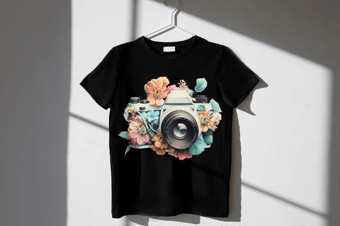 Watercolor Floral Camera Clipart Bundle Sublimation Regulrcrative 