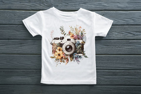 Watercolor Floral Camera Clipart Bundle Sublimation Regulrcrative 