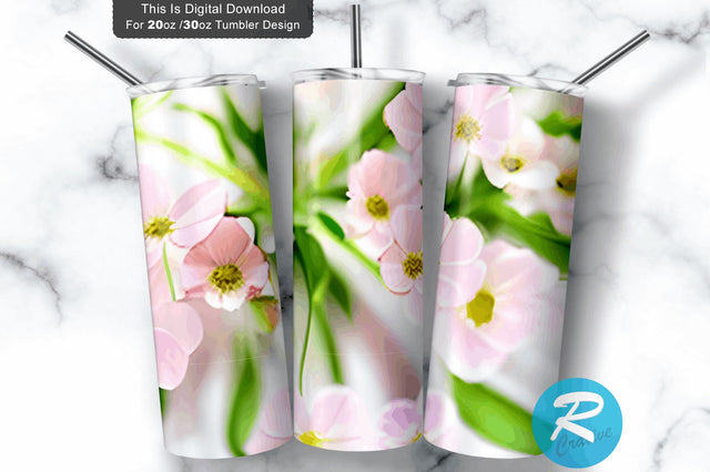 Watercolor Floral flower 20 oz / 30 oz Tumbler PNG Sublimation Regulrcrative 