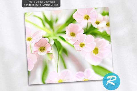 Watercolor Floral flower 20 oz / 30 oz Tumbler PNG Sublimation Regulrcrative 