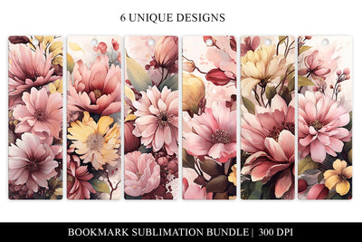 Watercolor Floral Printable Bookmarks Sublimation Bundle Sublimation BijouBay 