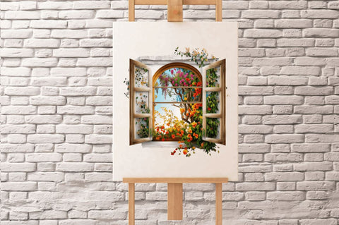 Watercolor Floral Window Clipart Bundle Sublimation Regulrcrative 