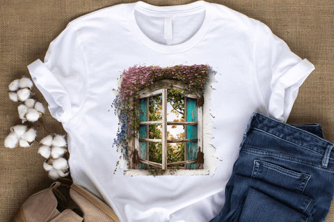 Watercolor Floral Window Clipart Bundle Sublimation Regulrcrative 