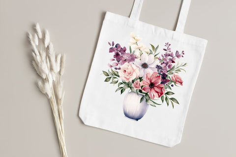 Watercolor Flower Arrangements Florals Sublimation Regulrcrative 