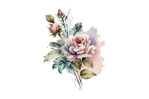 Watercolor flower clipart Bundle Sublimation Regulrcrative 