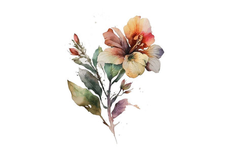 Watercolor flower clipart Bundle Sublimation Regulrcrative 