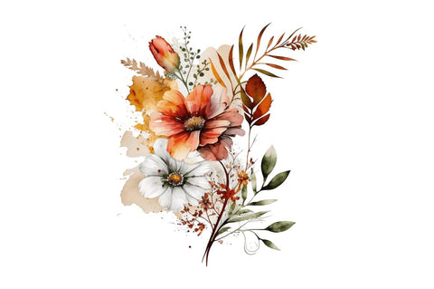 Watercolor flower clipart Bundle Sublimation Regulrcrative 