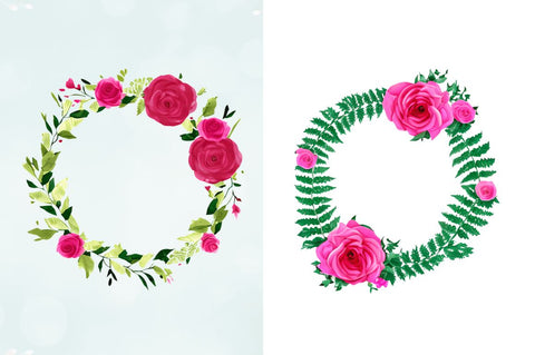 Watercolor Flower Round Clipart Bundle Sublimation Regulrcrative 