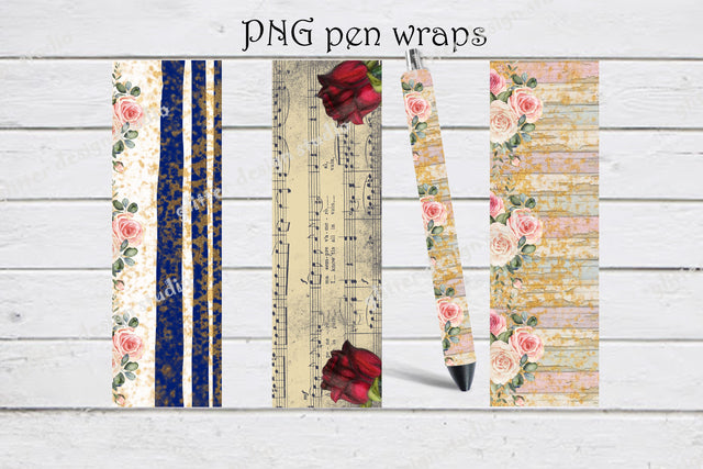 Watercolor Flowers Pen Wrap Sublimation PNG, Pen Wrap Digital Template, Instant Download, Watercolor Floral pen,Waterslide, InkJoy Pen Wraps Sublimation ArtStudio 