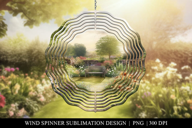 Watercolor Garden Wind Spinner Sublimation Design Sublimation BijouBay 