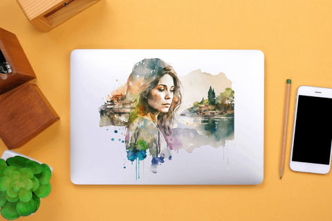 Watercolor Girl by the River Clipart Bundle Sublimation Regulrcrative 