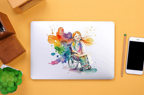 Watercolor Girl with Disability Clipart Bundle Sublimation Regulrcrative 