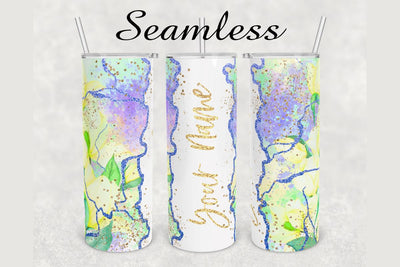 Watercolor Glitter Agate Tumbler sublimation design 20 oz skinny tumbler wrap Sublimation BambinaCreations 