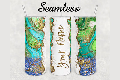 Watercolor Glitter Marble Tumbler sublimation design 20 oz skinny tumbler wrap Sublimation BambinaCreations 