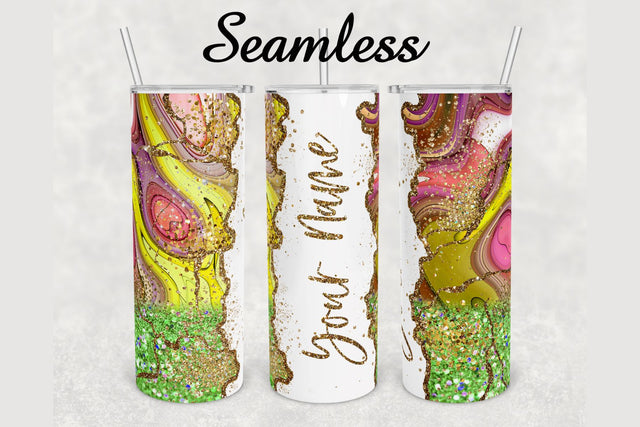 Watercolor Glitter Marble Tumbler sublimation design 20 oz skinny tumbler wrap Sublimation BambinaCreations 