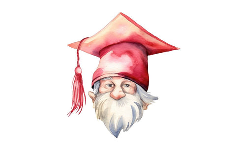 Watercolor Gnome Graduate Clipart Bundle Sublimation Regulrcrative 