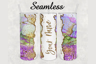 Watercolor Gold Agate Tumbler sublimation design 20 oz skinny tumbler wrap Sublimation BambinaCreations 
