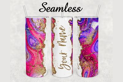Watercolor Gold Glitter Marble Tumbler sublimation design 20 oz skinny tumbler wrap Sublimation BambinaCreations 