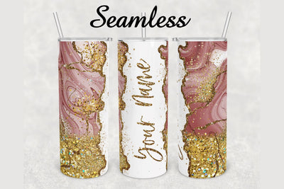 Watercolor Gold Glitter Marble Tumbler sublimation design 20 oz skinny tumbler wrap Sublimation BambinaCreations 