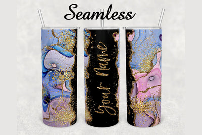 Watercolor Gold Glitter Marble Tumbler sublimation design 20 oz skinny tumbler wrap Sublimation BambinaCreations 