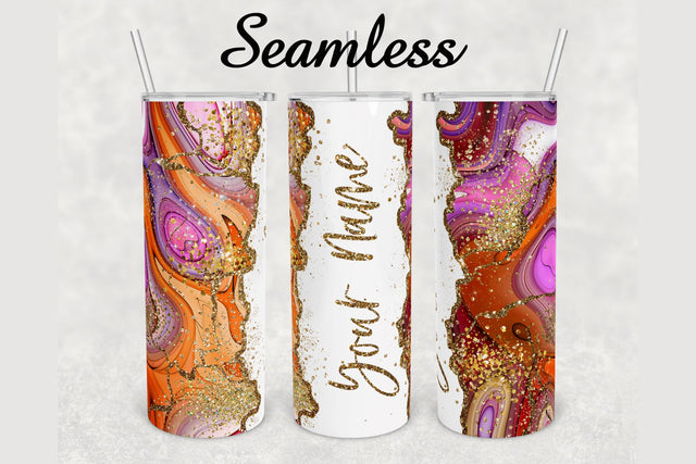 Watercolor Gold Glitter Marble Tumbler sublimation design 20 oz skinny tumbler wrap Sublimation BambinaCreations 