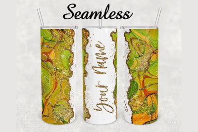 Watercolor Gold Glitter Marble Tumbler sublimation design 20 oz skinny tumbler wrap Sublimation BambinaCreations 