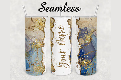 Watercolor Gold Glitter Marble Tumbler sublimation design 20 oz skinny tumbler wrap Sublimation BambinaCreations 