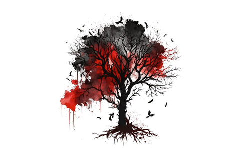 Watercolor Gothic Trees Clipart Bundle Sublimation Regulrcrative 