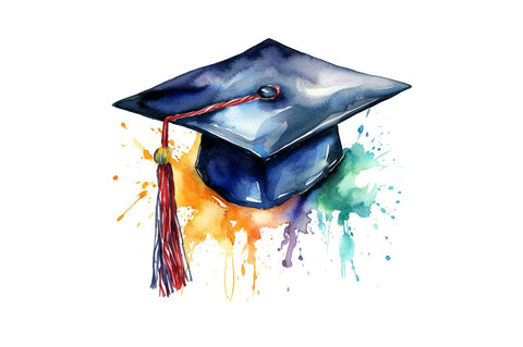 Watercolor Graduate Flower Clipart Bundle Sublimation Regulrcrative 