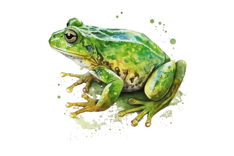 Watercolor Green Frog Clipart Bundle Sublimation Regulrcrative 