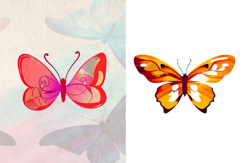 Watercolor Groovy Butterflies Sublimation Bundle Sublimation Regulrcrative 