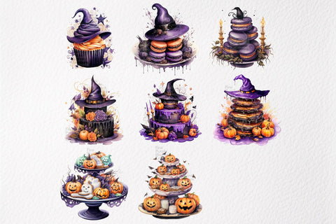 Watercolor Halloween Dessert Sublimation Fine Purple Elephant Creations 