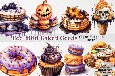 Watercolor Halloween Dessert Sublimation Fine Purple Elephant Creations 