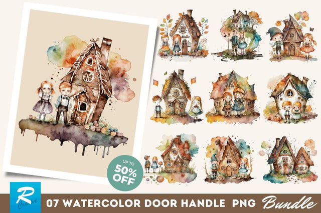 Watercolor Hansel and Gretel Clipart Bundle Sublimation Regulrcrative 