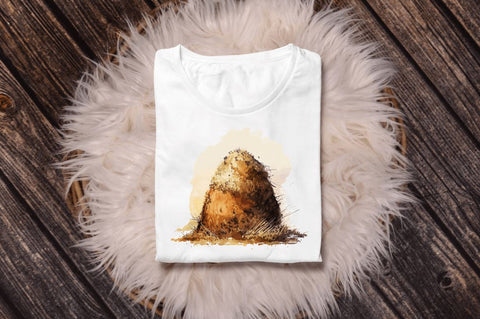 Watercolor Haystack Clipart Bundle Sublimation Regulrcrative 