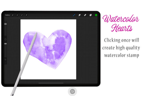 Watercolor hearts Procreate stamps and brushes SVG Artisan Craft SVG 