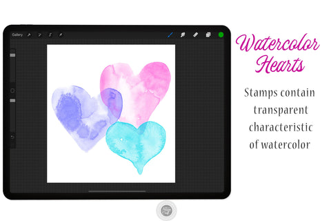 Watercolor hearts Procreate stamps and brushes SVG Artisan Craft SVG 