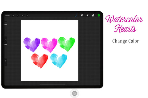 Watercolor hearts Procreate stamps and brushes SVG Artisan Craft SVG 