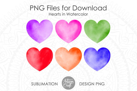 Watercolor hearts, sublimation designs SVG Artisan Craft SVG 