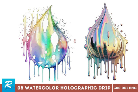 Watercolor Holographic Drip Bundle Sublimation Regulrcrative 