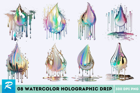 Watercolor Holographic Drip Bundle Sublimation Regulrcrative 