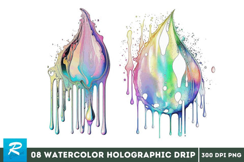 Watercolor Holographic Drip Bundle Sublimation Regulrcrative 