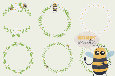 Watercolor Honey Bee Clipart Bundle, Honey Bee Sublimation SVG dapiyupi store 