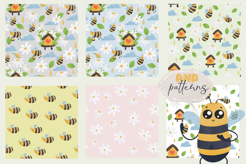Watercolor Honey Bee Clipart Bundle, Honey Bee Sublimation SVG dapiyupi store 