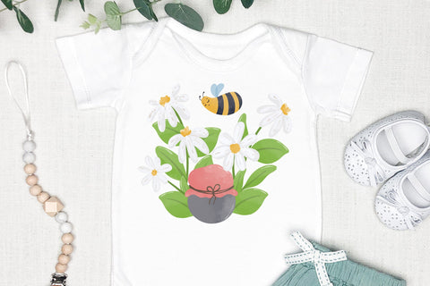 Watercolor Honey Bee Clipart Bundle, Honey Bee Sublimation SVG dapiyupi store 