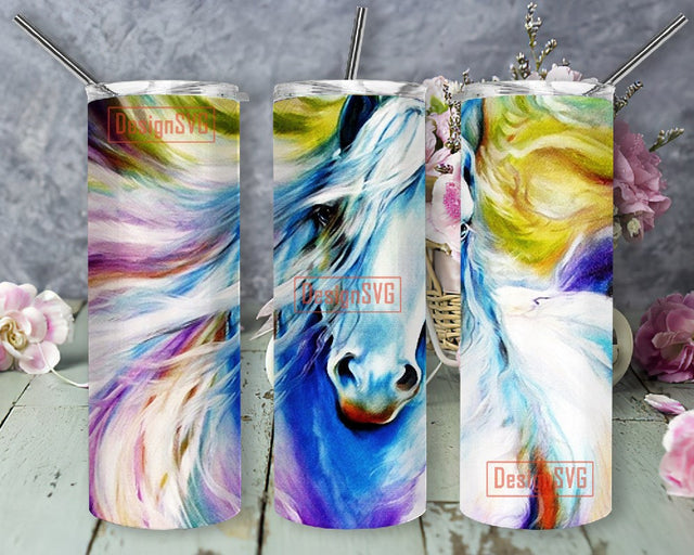 Watercolor Horse Tumbler Wrap 20oz Sublimation Design, Skinny Tumbler, Sublimation Tumbler, Digital Download Sublimation DesignSVG 